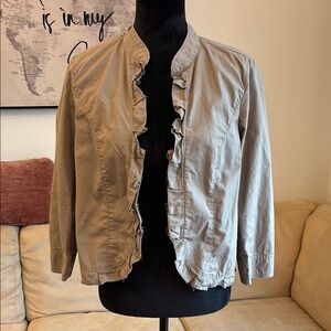 Women's Ruffled Light Brown Jacket